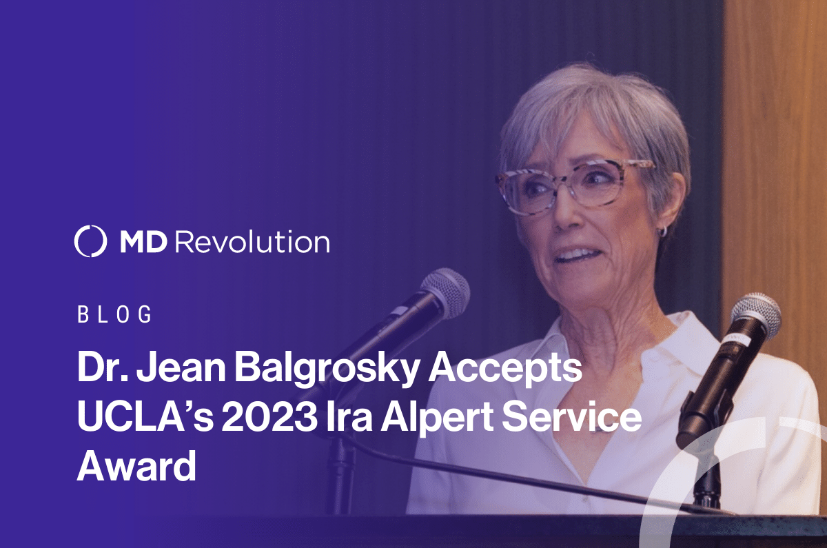 Read more about the article Dr. Jean Balgrosky Accepts UCLA’s 2023 Ira Alpert Service Award